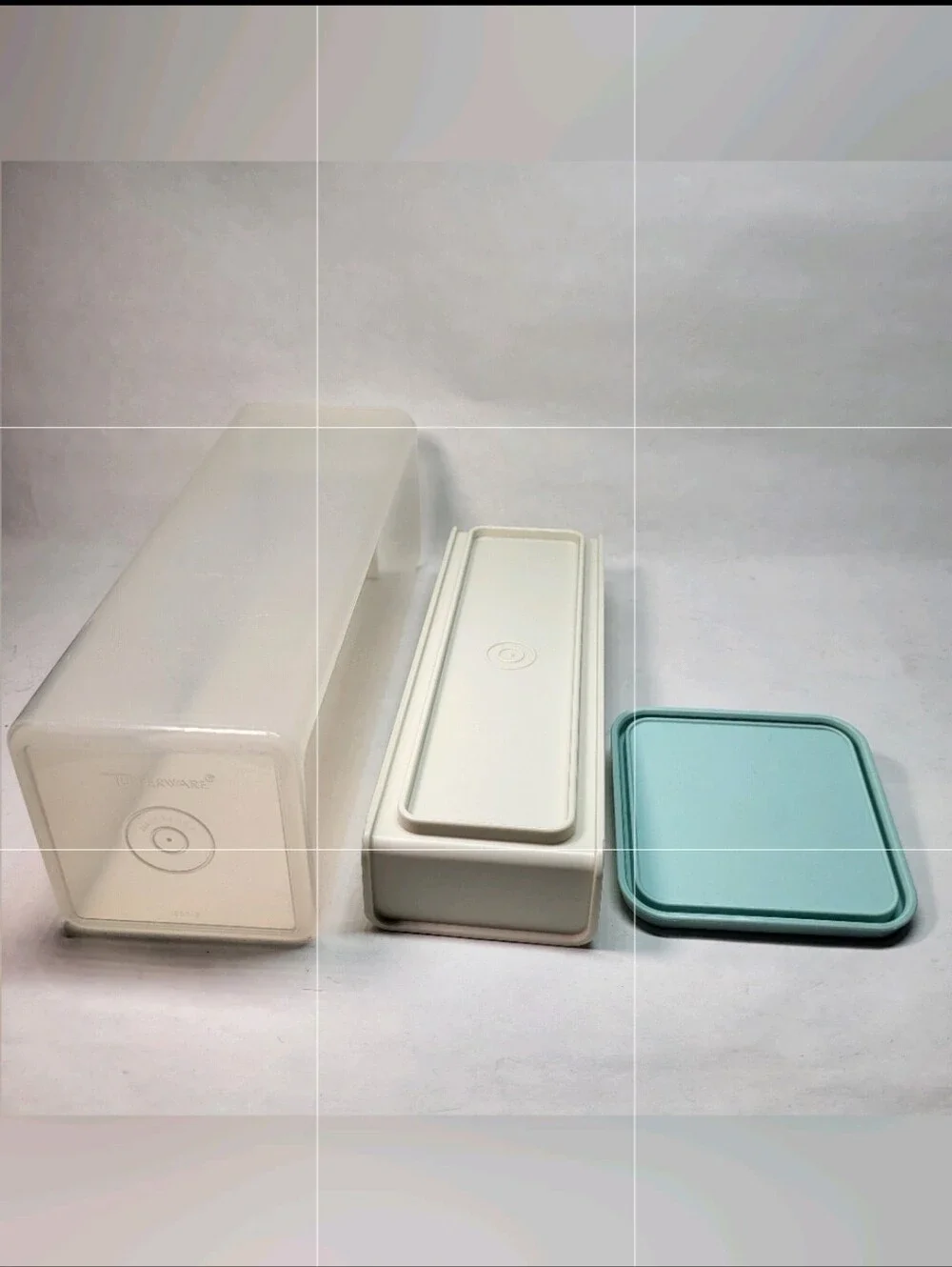 Tupperware Velveeta Cheese Keeper Green Lid Tray Clear #1696-8 #1698-8 #1697-7